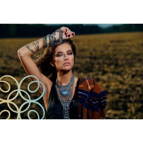 Tribal Boho extra dlouhý náhrdelník v retro stylu s penízky