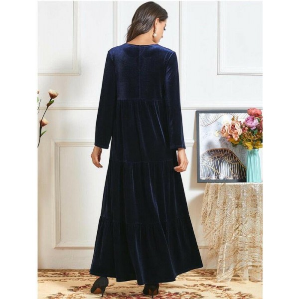 Orientální dlouhé šaty Abaya DUBAJ tmavě modré