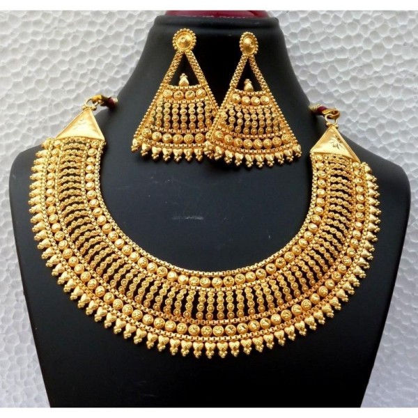 Zlatý indický náhrdelníkový Bollywood set