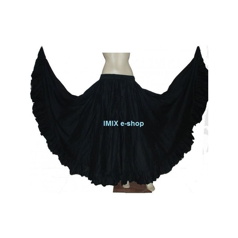 Bavlněná sukně se spodním volánem SURI (černá, bílá)