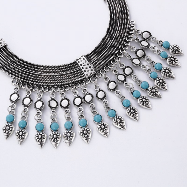 Maroco styl náhrdelník s náušnicemi s reliéfy