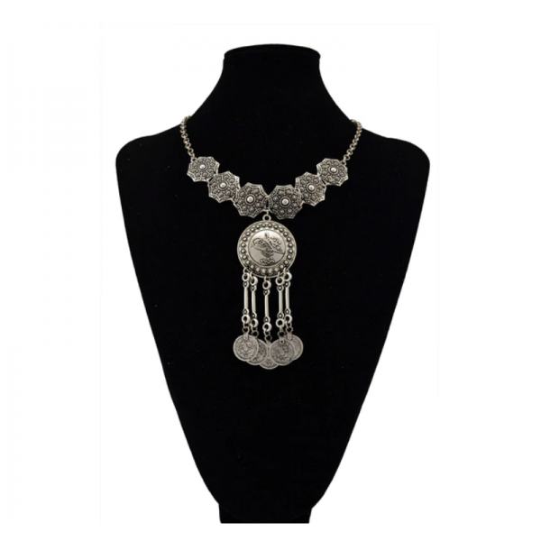 Turecký Tribal kovový náhrdelník s ozdobou