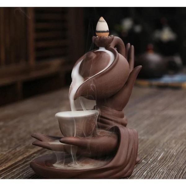 Keramický stojan na vonné kužely s padajícím dýmem čajová konvička