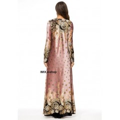 Orientální dlouhé šaty Abaya DUBAJ růžové