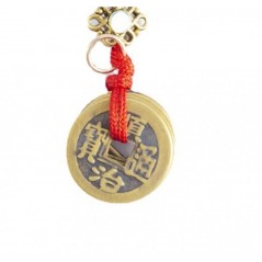 Feng Shui přívěšek na klíče s pěti mincemi pro štěstí pro bohatství